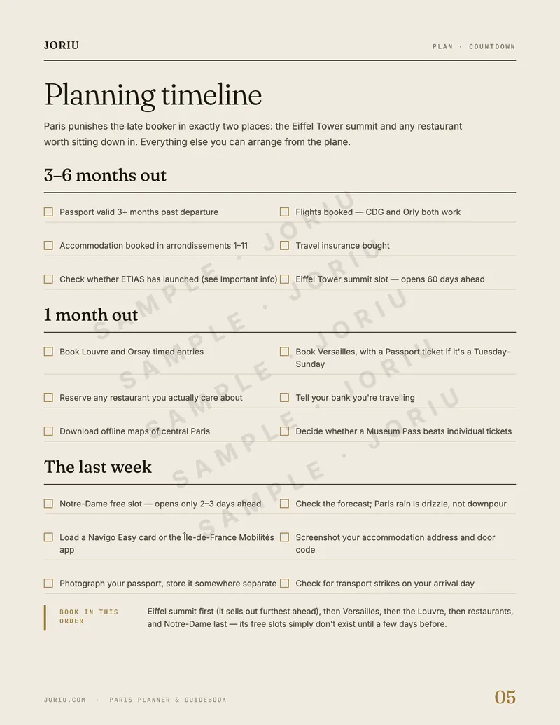 Paris planner — Transit cheat sheet