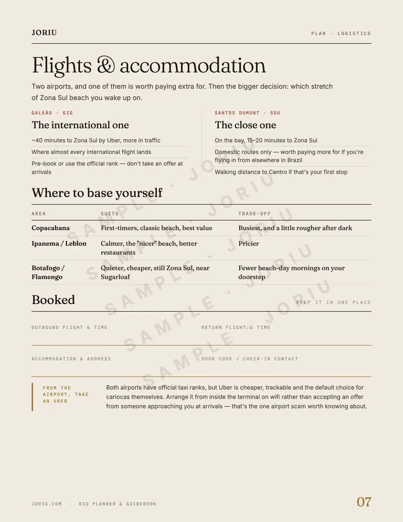 Rio de Janeiro planner — Etiquette do & don't