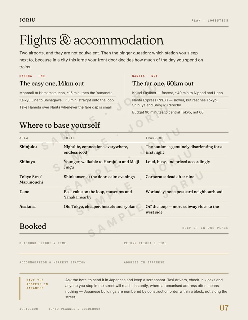 Tokyo planner — Etiquette do & don't